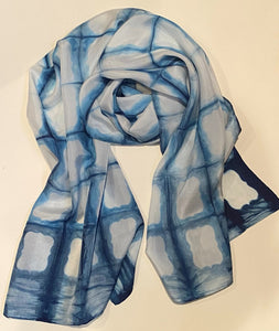 Indigo Silk Scarf 12